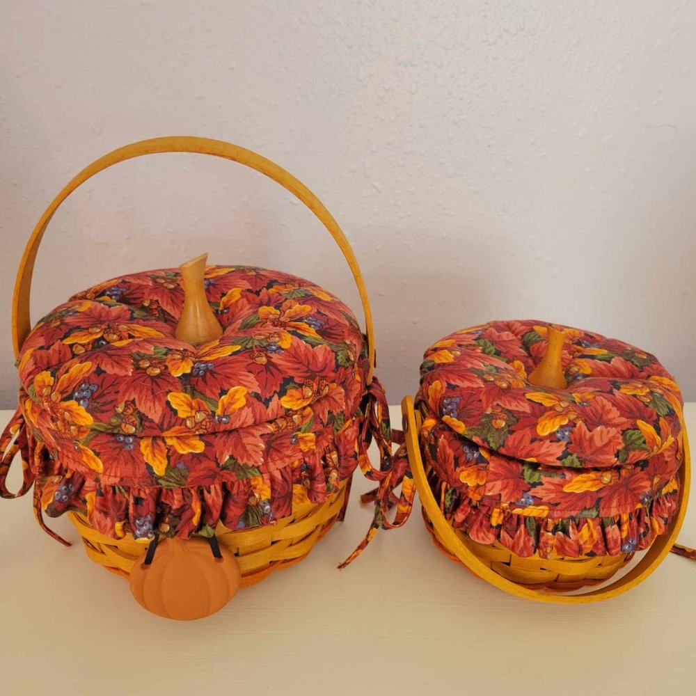 Longaberger Large and Small Pumpkin Baskets